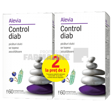 Alevia Control diab 60 comprimate 1 + 1 Gratis