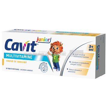 Biofarm Cavit Junior vanilie 20 tablete masticabile