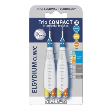 Elgydium Periuta Interdentara Trio Compact Mixt-Narrow 2 bucati