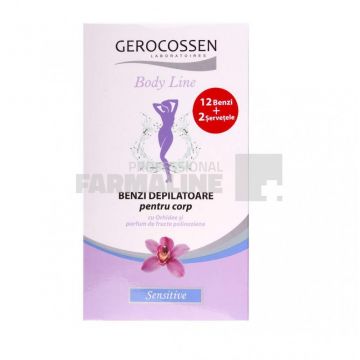 Gerocossen Benzi depilatoare pentru corp Sensitive 12 bucati