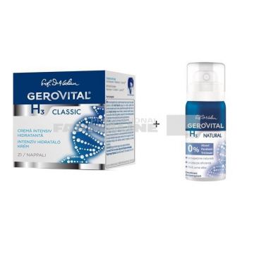 Gerovital Pachet H3 Crema intens hidratanta 50 ml + Deodorant spray Natural 150 ml