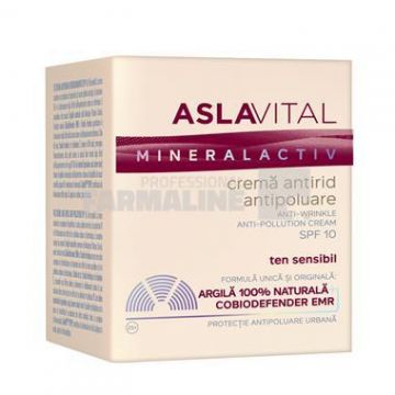 Aslavital Mineralactiv CremÄƒ antirid antipoluare SPF10 50 ml