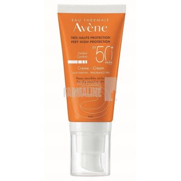 Avene Crema fotoprotectie pentru piele sensibila SPF 50+ fara parfum 50 ml