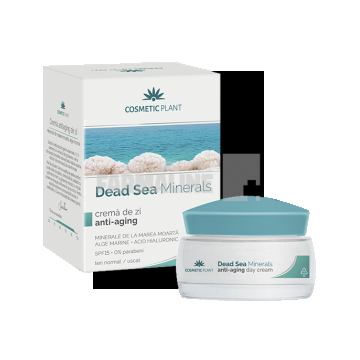 Cosmetic Plant Crema de zi pentru fermitate cu minerale de la Marea Moarta (Dead Sea Minerals), alge marine si acid hialuronic cu SPF15 50 ml