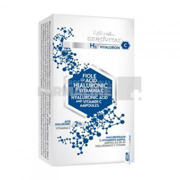 Gerovital H3 HyaluronC Fiole cu acid hialuronic si vitamina C 10 fiole