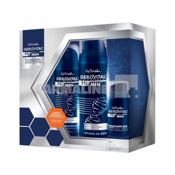 Gerovital Men pachet Balsam dupa ras 50 ml + spuma de ras 200 ml + deodorant activ 150 ml
