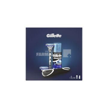Gillette Pachet Mach3 Turbo Aparat de ras + Rezerva + Gel de ras 7 ml