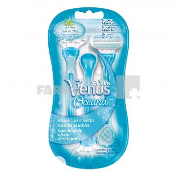 Gillette Venus Oceana Aparat de ras cu 3 lame cap flexibil 3 bucati