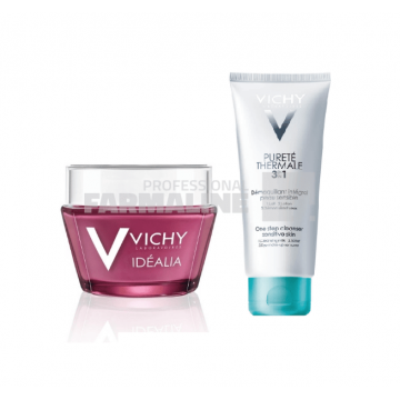 Vichy Pachet Idealia Crema zi pentru ten normal-mixt 50 ml + Purete Thermale 3 in 1 100 ml