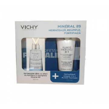 Vichy Pachet Mineral 89 Gel Booster 50 ml + Purete Thermale integral 3 in 1 100 ml
