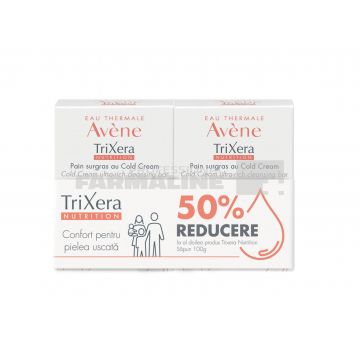 Avene Pachet Trixera Nutrition Sapun cold cream 100g + 50% reducere la al doilea produs