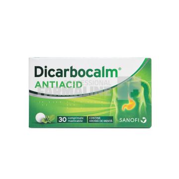 Dicarbocalm Antiacid 30 comprimate masticabile