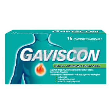 Gaviscon Mentol 16 comprimate masticabile