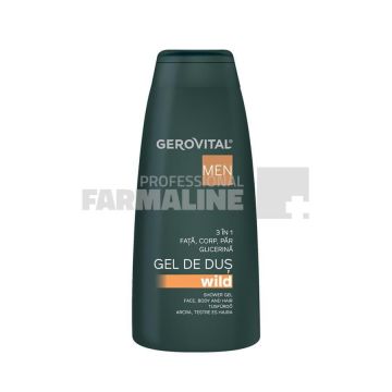 Gerovital Men Gel de duș Wild 3 în 1 400 ml
