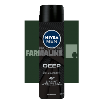 Nivea 80027 Men Deep Anti-bacterial & Black carbon deo spray 150 ml