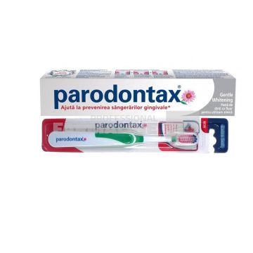 Parodontax Pachet Pasta de dinti Gentle Whitening 75 ml + Periuta de dinti Extra Soft Gratis