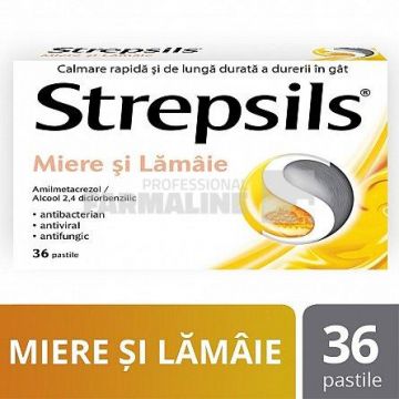 Strepsils miere si lamaie 36 pastile