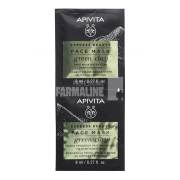 Apivita Express Beauty masca argila verde curatare pentru ten gras 2 bucati 8 ml