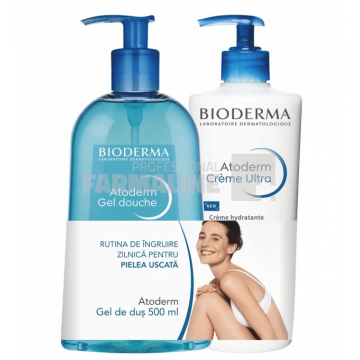 Bioderma Atoderm Crema Ultra parfumata 500 ml + Atoderm Gel dus 500 ml