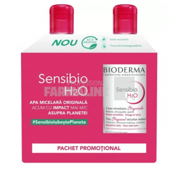 Bioderma Pachet Sensibio H2O solutie micelara 500 ml + 500 ml