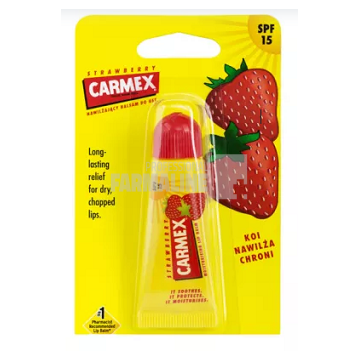 Carmex Balsam reparator pentru buze uscate si crapate SPF15 aroma capsuni 10 g