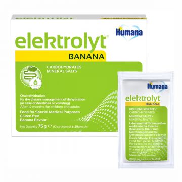 Elektrolyt cu banane pentru +12 luni, 75g, Humana