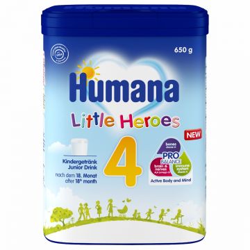 Formula de lapte pentru copii de la +18 luni Little Heroes 4 Probalance, 650g, Humana