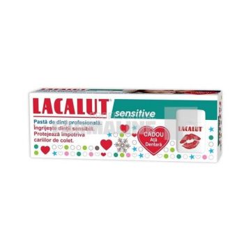 Lacalut Sensitive Pasta de dinti 75 ml + Ata dentara Cadou