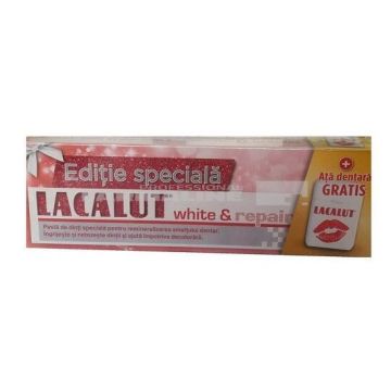 Lacalut White & Repair Pasta de dinti 75 ml + Ata dentara cadou