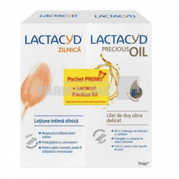 Lactacyd Clasic lotiune ingiena intima cu lactaserum 200 ml + Lactacyd Precious oil 200 ml pachet promo