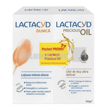 Lactacyd Clasic lotiune ingiena intima cu lactaserum 200 ml + Lactacyd Precious oil 200 ml  pachet promo
