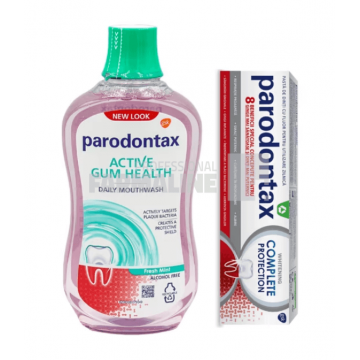 Parodontax Pachet Pasta dinti Whitening 75 ml + Apa de gura Active Gum Health - Fresh Mint 500 ml - 90% Din al II lea