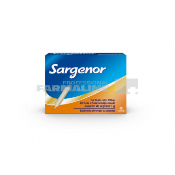 Sargenor supliment alimentar cu arginină 20 fiole x 5 ml solutie orala