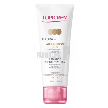 Topicrem Hydra+Radiance Progressive Tan , Crema autobronzanta fata ten mixt-gras 40 ml
