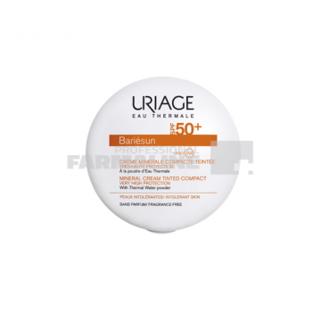 Uriage Bariesun crema compacta minerala,fara parfum,nuanta Gold SPF50 10 ml