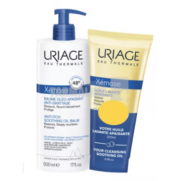 Uriage Pachet Xemose Balsam oleo relipidant 500 ml + Ulei de curatare 200 ml