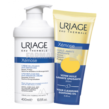 Uriage Pachet Xemose Crema relipidanta 400 ml + Ulei de curatare 200 ml