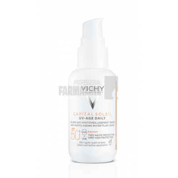 Vichy Capital Soleil UV-AGE Daily Fluid Colorat Teinte Tinted, nuanta deschisa medie SPF50 40 ml