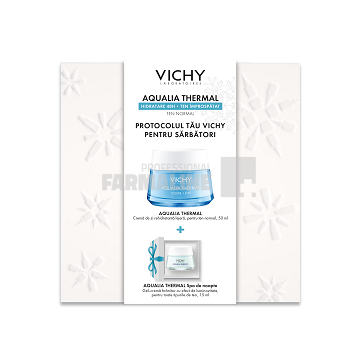 Vichy Xmas Aqualia Thermal crema de zi rehidratanta ten normal 50 ml + Aqualia Thermal Spa gel - crema de noapte pentru toate tipurile de ten 15 ml