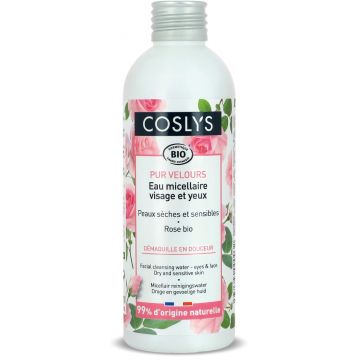 Apa micelara bio cu trandafiri pentru ochi si ten uscat si sensibil, 200ml, Coslys
