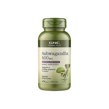 Ashwagandha Herbal Plus 600mg, 60 capsule, GNC