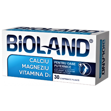 Bioland Calciu + Magneziu + Vitamina D3 - 30 comprimate Biofarm