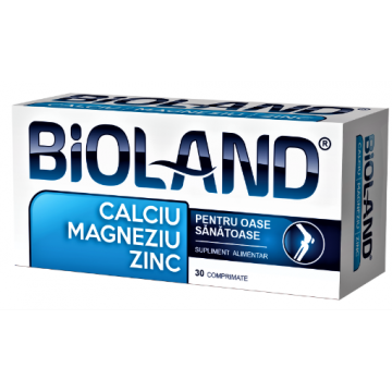 Bioland Calciu + Magneziu + Zinc - 30 comprimate Biofarm