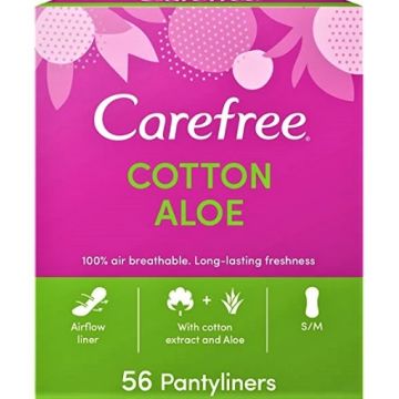 Carefree Cotton Aloe pantyliners - 56 bucati