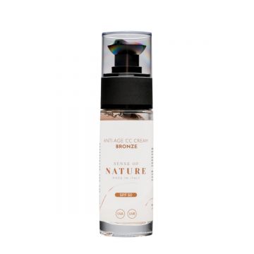 Crema de fata anti-age cu SPF 50 CC Bronze, 30ml, Sense of Nature