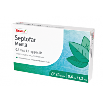 Dr.Max Septofar Menta 0,6mg/1,2mg, 24 pastile​