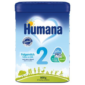 Formula de lapte de continuare 2 pentru +6 luni, 800g, Humana