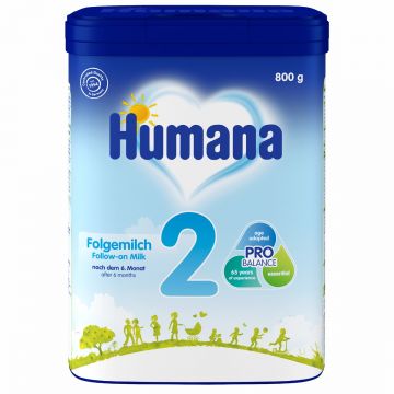 Formula de lapte de continuare 2 pentru +6 luni, 800g, Humana