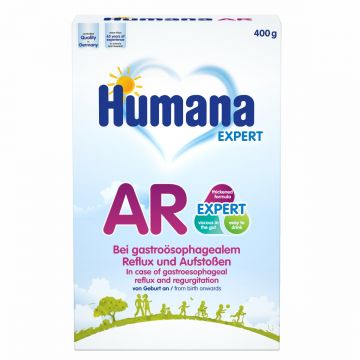 Formula de lapte speciala anti-regurgitare AR Expert de la nastere, 400g, Humana