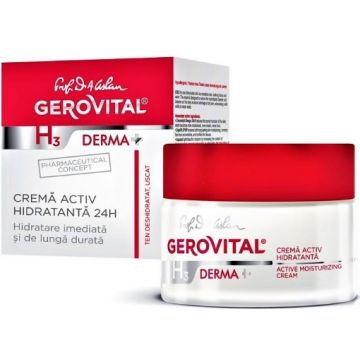 gerovital h3 derma+ crema activ hidratanta 24h 50ml